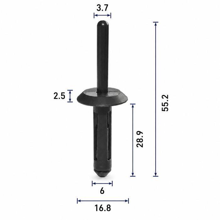 Заклёпка пластиковая для Chrysler, Ford, GM, BMW ОЕМ: 6500911, N803043S, 14063981, 06500911 Заклёпка пластиковая для Chrysler, Ford, GM, BMW ОЕМ: 6500911, N803043S, 14063981, 06500911