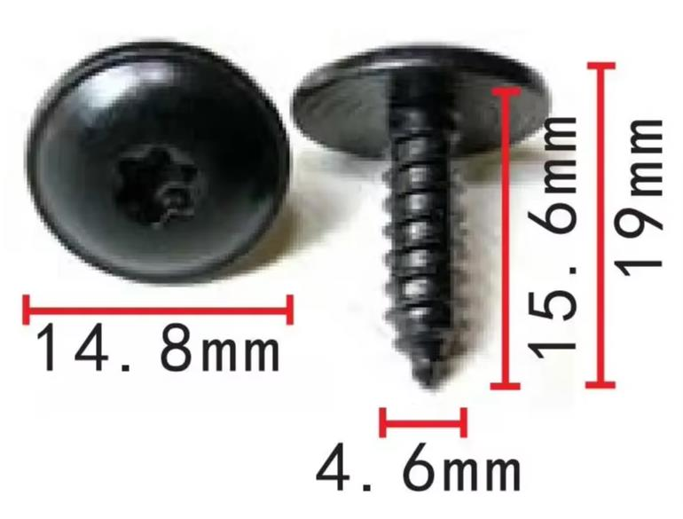 Металлический саморез чёрный Audi, Seat, Skoda, Volkswagen ОЕМ: N90648704 (подкрылки, молдинги, защита, пороги)