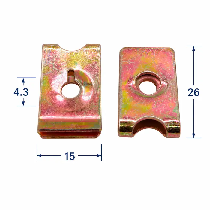 Скоба металлическая 15x26 под саморез M5